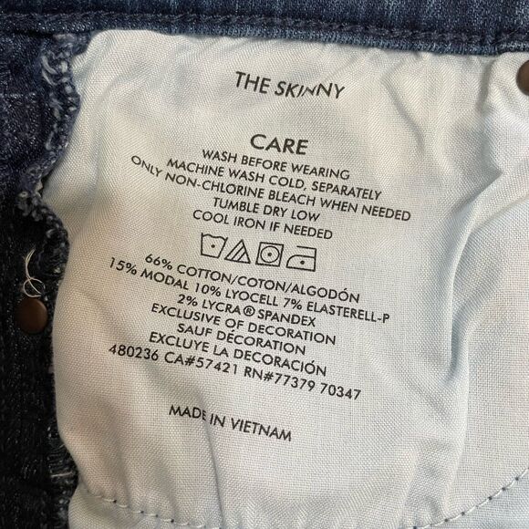 Ann Taylor Velvet Stripe THE SKINNY Jeans Size 10 Blue Mid Rise Stretch Denim - Picture 9 of 10